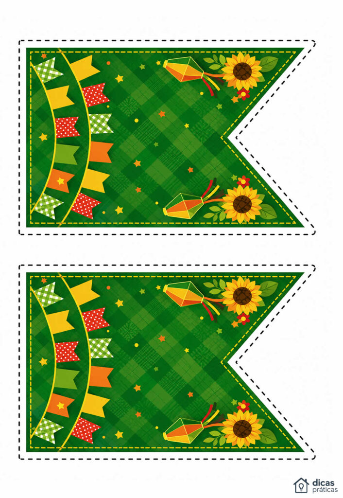 Moldes de Bandeirinha Junina para Imprimir