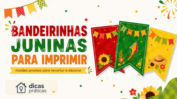 Moldes de Bandeirinhas Juninas