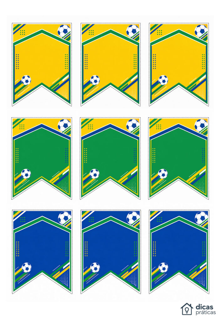 Moldes de Bandeirinhas para Copa do Mundo