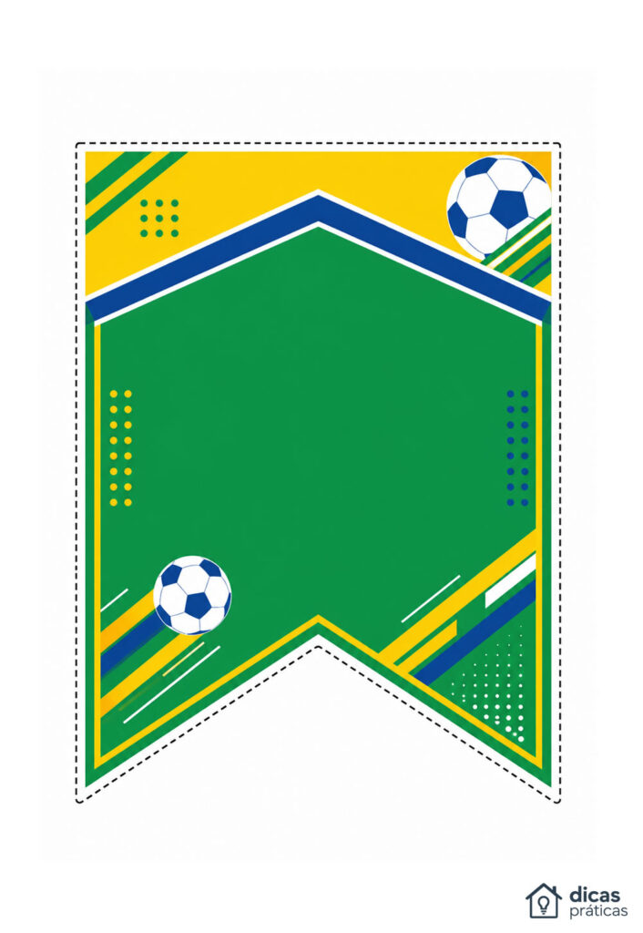 Molde de Bandeirinha para Copa do Mundo