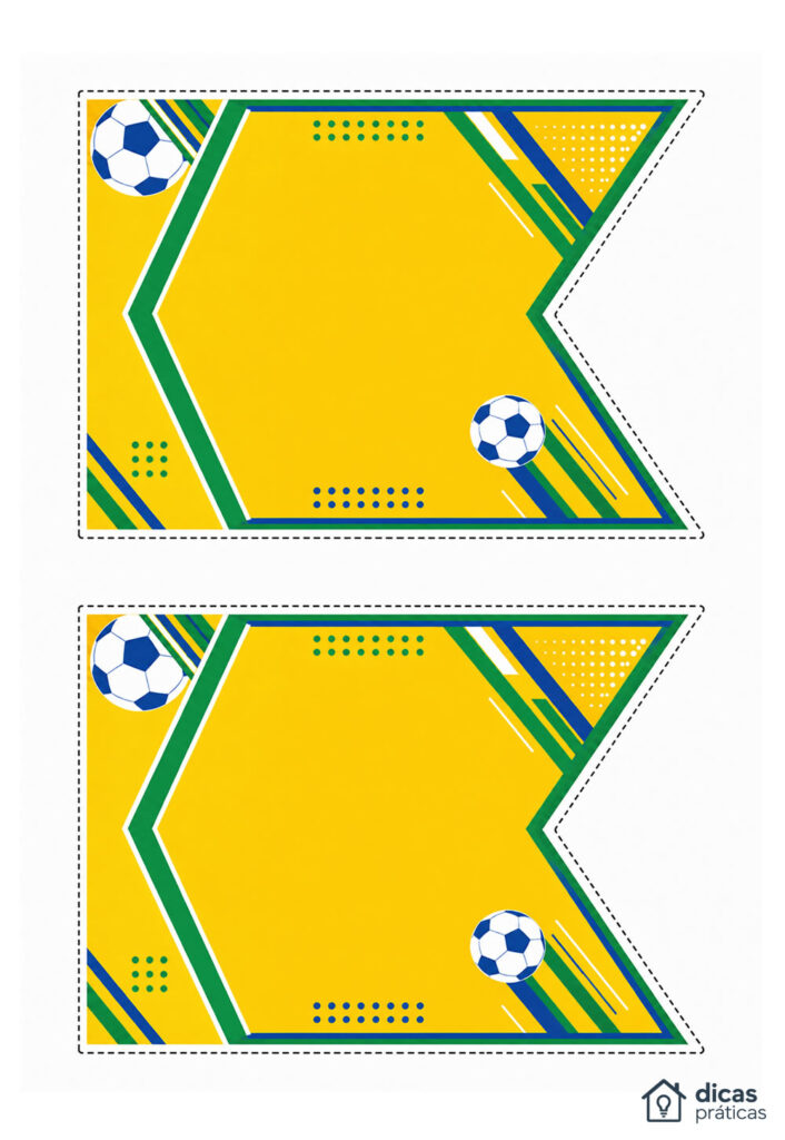 Moldes de Bandeirinhas para Copa do Mundo