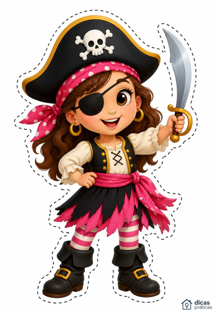 Molde Grande de Pirata Menina