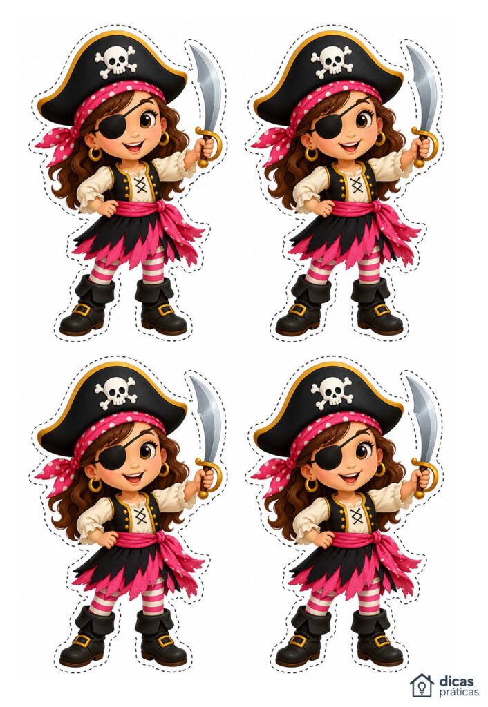 Molde de Pirata Menina