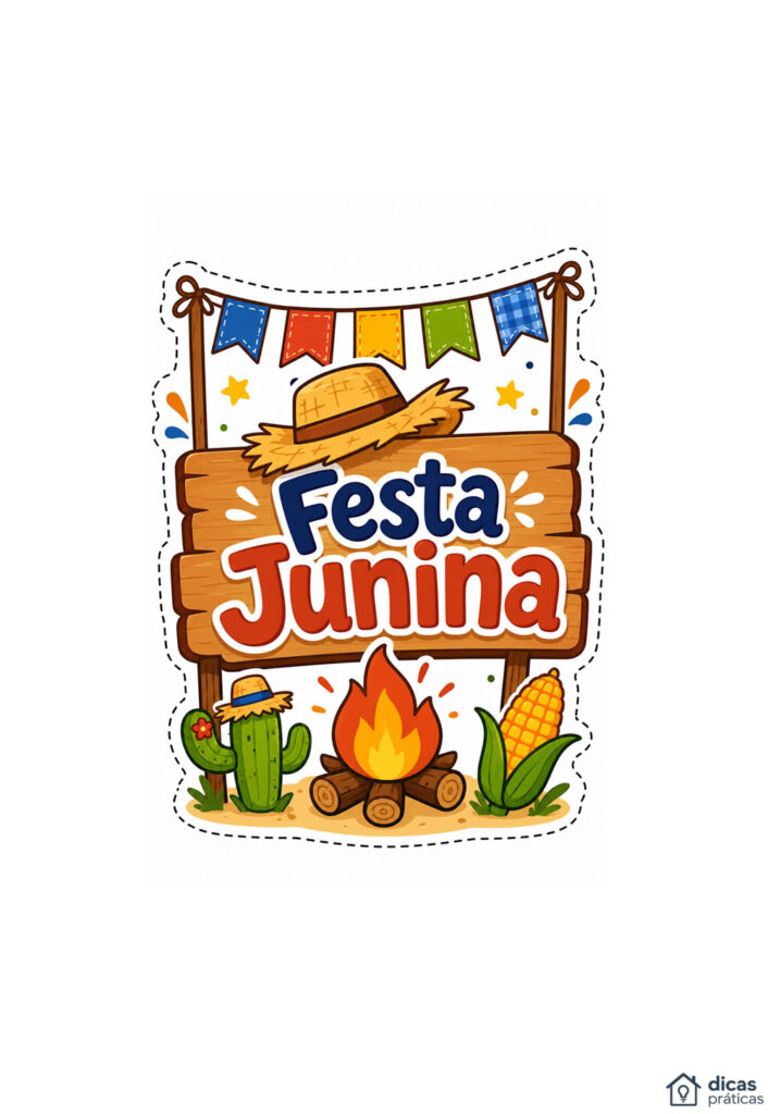 Topo de Bolo para Imprimi - São João