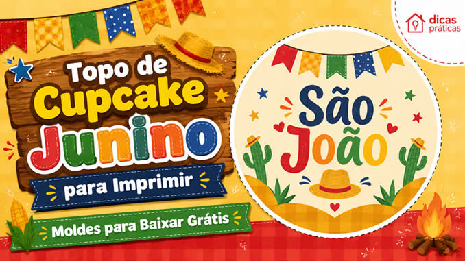 Topos de Cupcakes Juninos para Imprimir