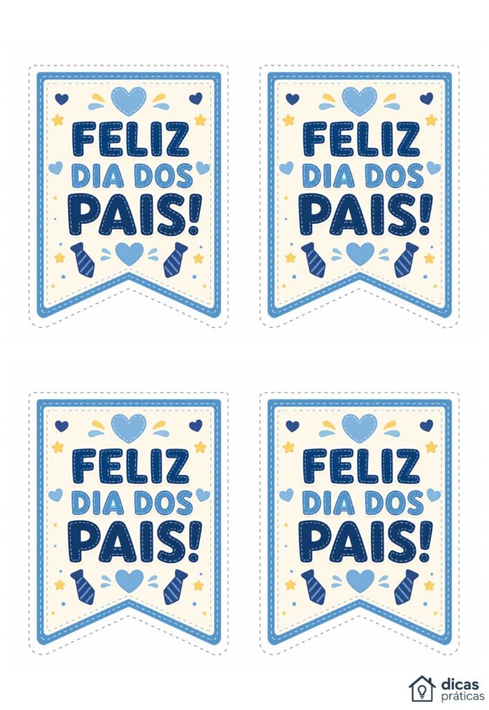 Bandeirinhas de Dia dos Pais para Imprimir
