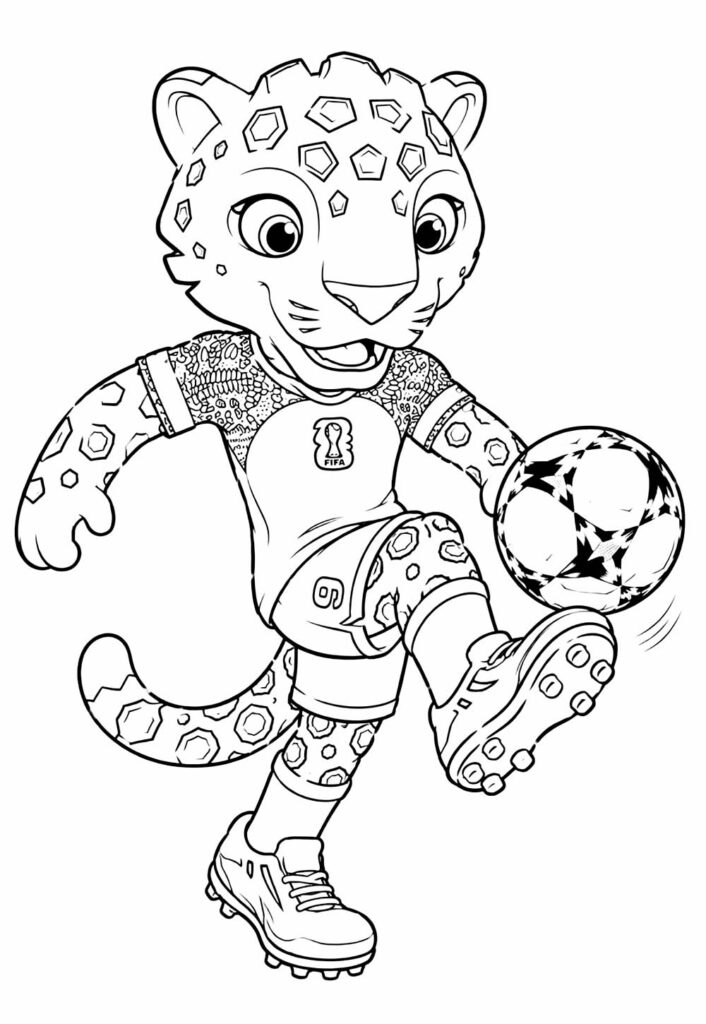 Mascote da Copa do Mundo para colorir