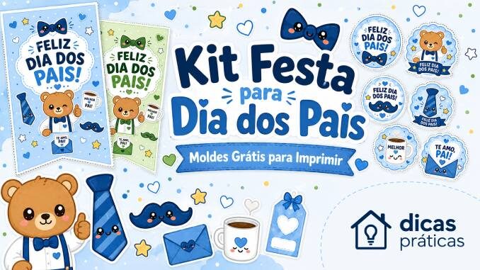 Kit Festa de Dia dos Pais para Imprimir Grátis