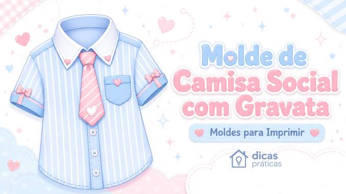 Moldes de Camisa Social com Gravata Fofos