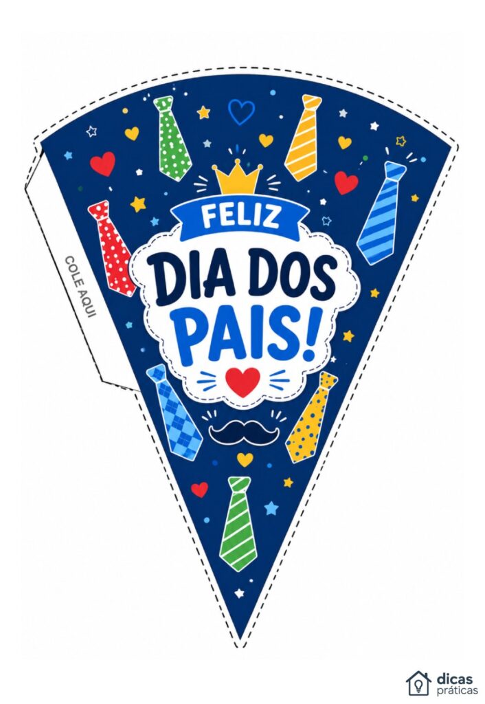 Molde de Cone para Dia dos Pais