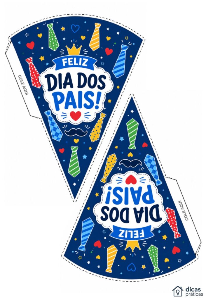 Moldes de Cones para Dia dos Pais