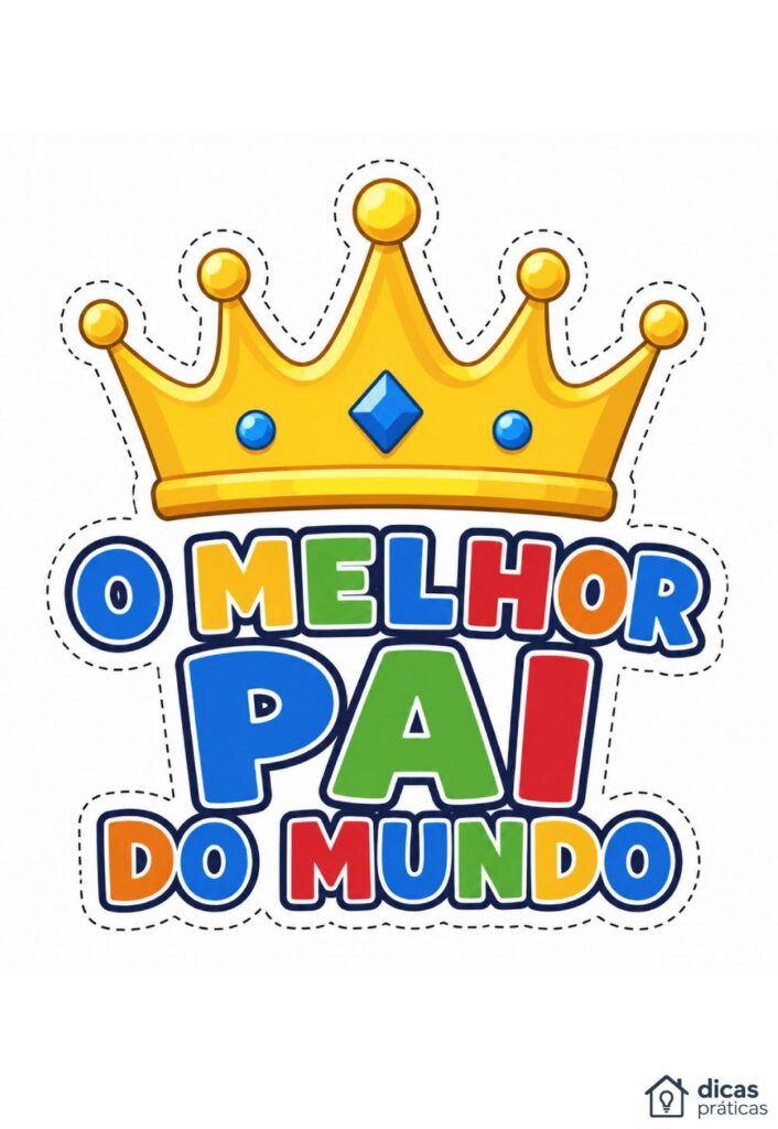 Molde de Coroa para Dia dos Pais para Imprimir