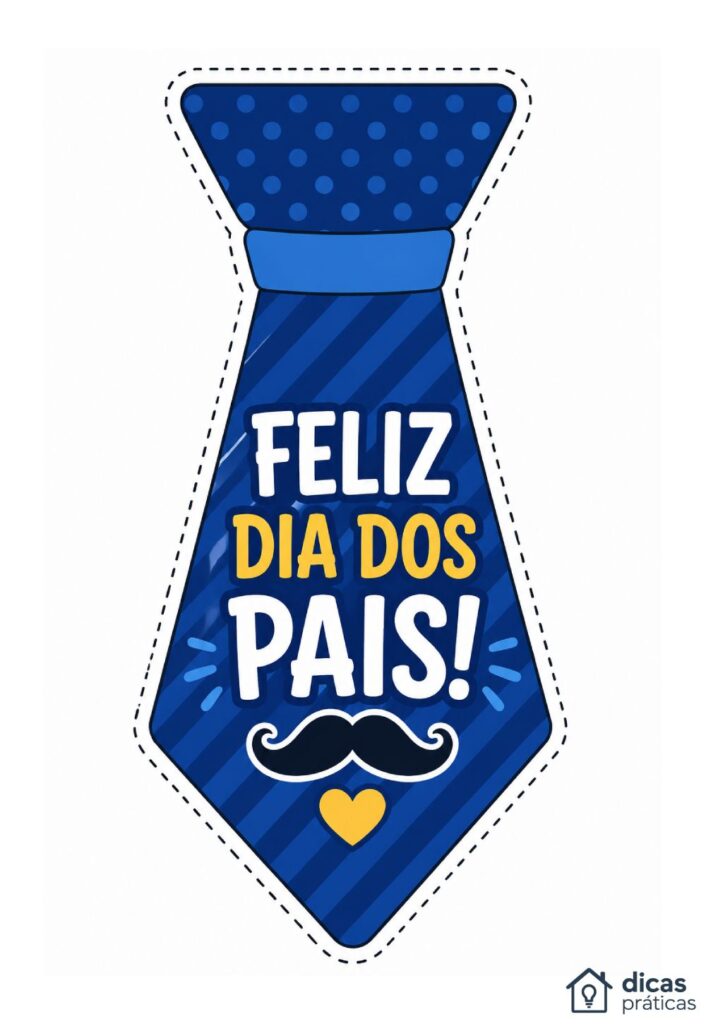 Molde de Gravata de Dia dos Pais para Imprimir