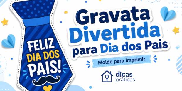 Molde de Gravata Divertida de Dia dos Pais