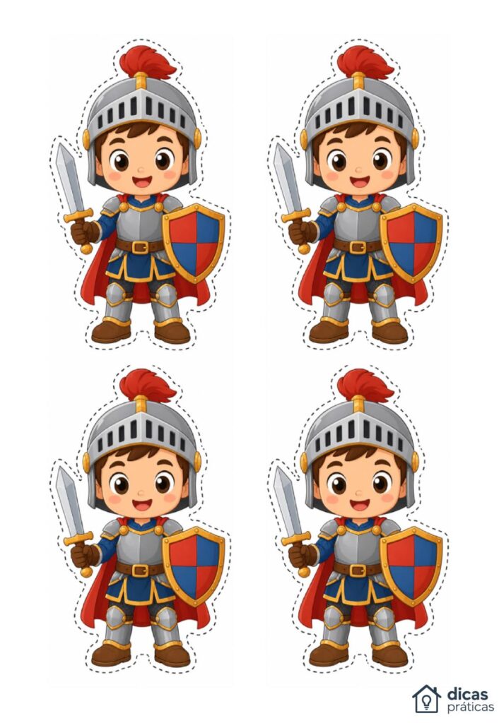 Moldes Fofos de Guerreiro para Imprimir
