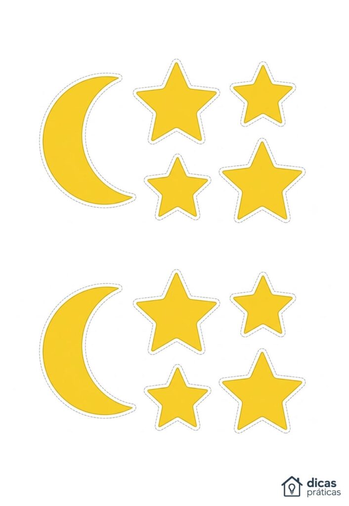 Moldes de Luas e Estrelas
