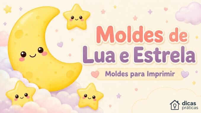 Moldes de Lua e Estrelas para Imprimir