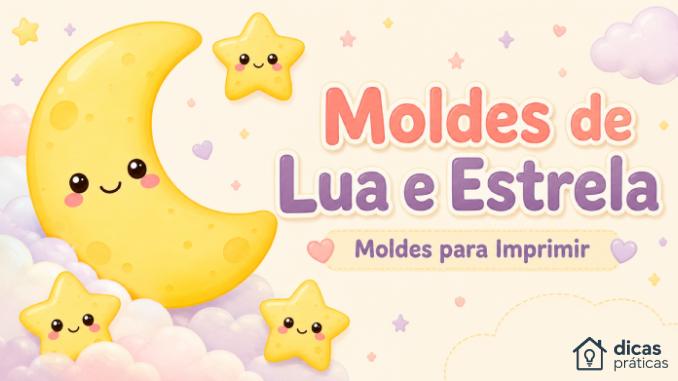 Moldes de Lua e Estrelas para Imprimir