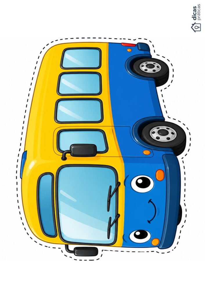 Molde Grande de Ônibus para Imprimir