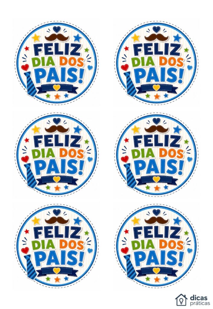 Topos de Bolo para Dia dos Pais para Imprimir
