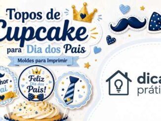 Moldes de Topos de Cupcake para Dia dos Pais para Imprimir
