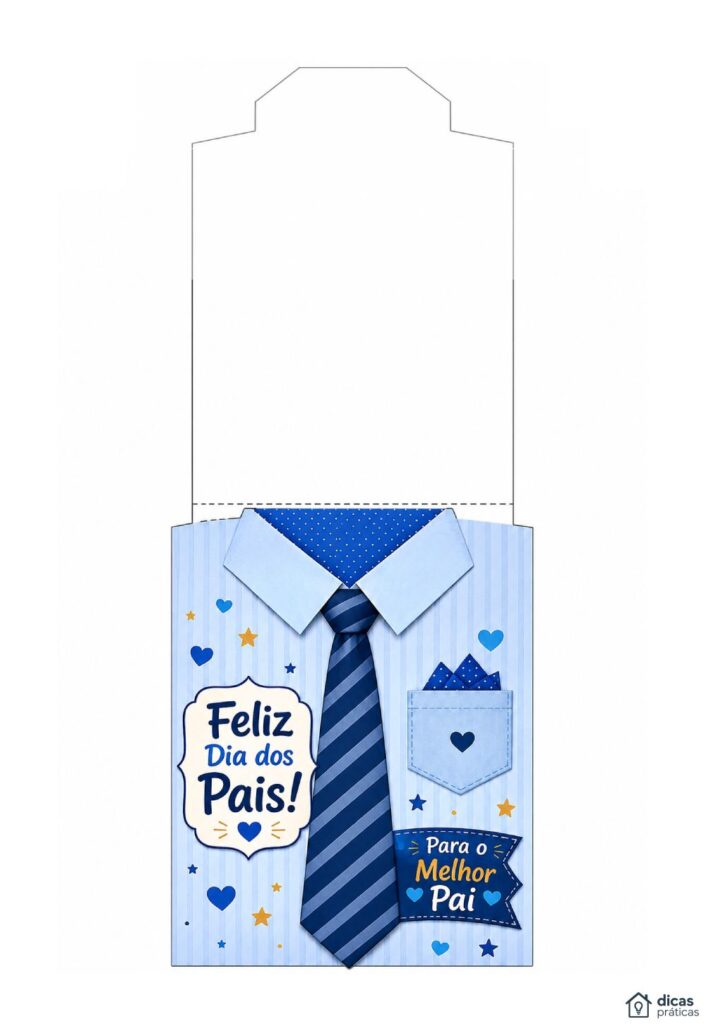 Cartão de Camisa Social com Gravata de Dia dos Pais