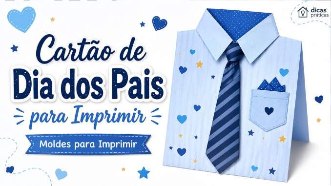 Cartão Camisa com Gravata para Dia dos Pais
