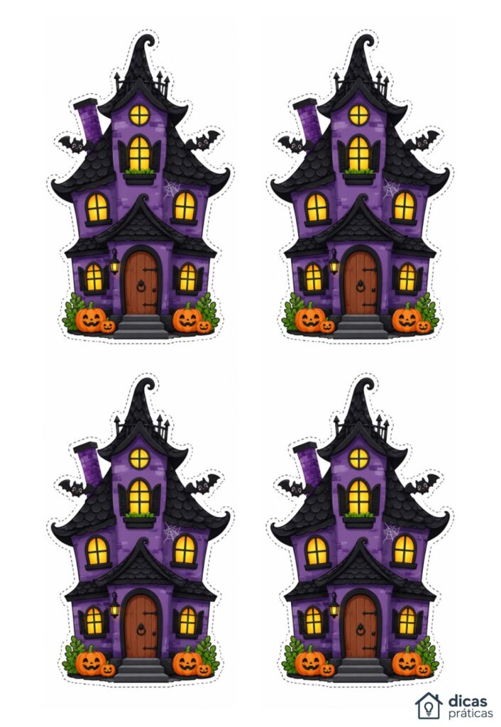 Moldes de Casa Mal-Assombrada para Imprimir