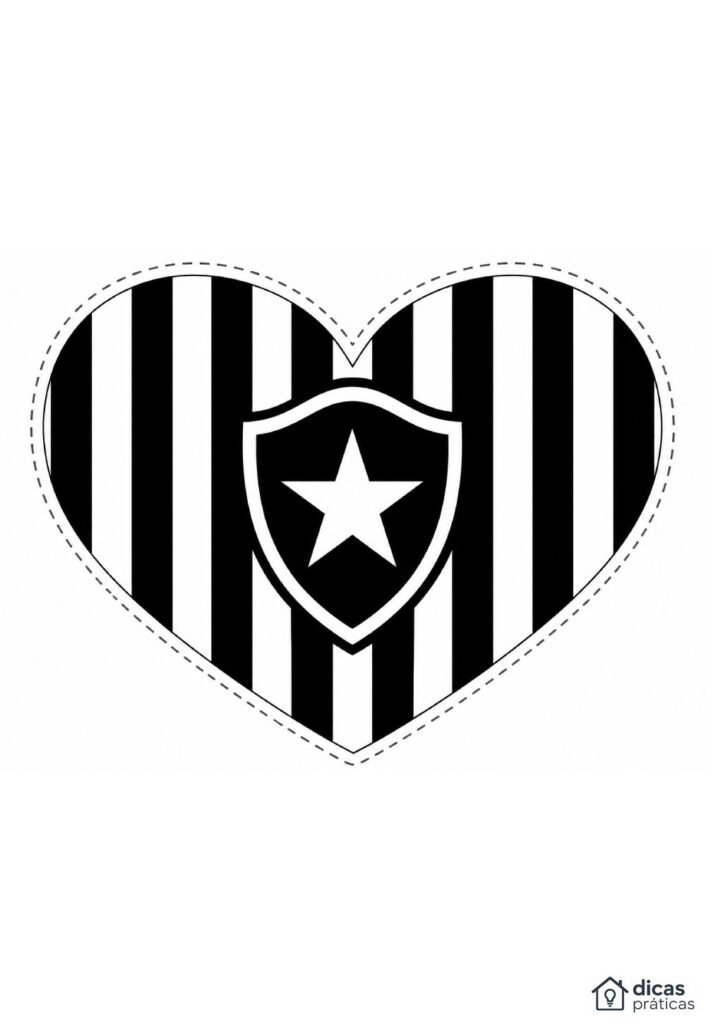Coração de Kit Festa do Botafogo para Imprimir
