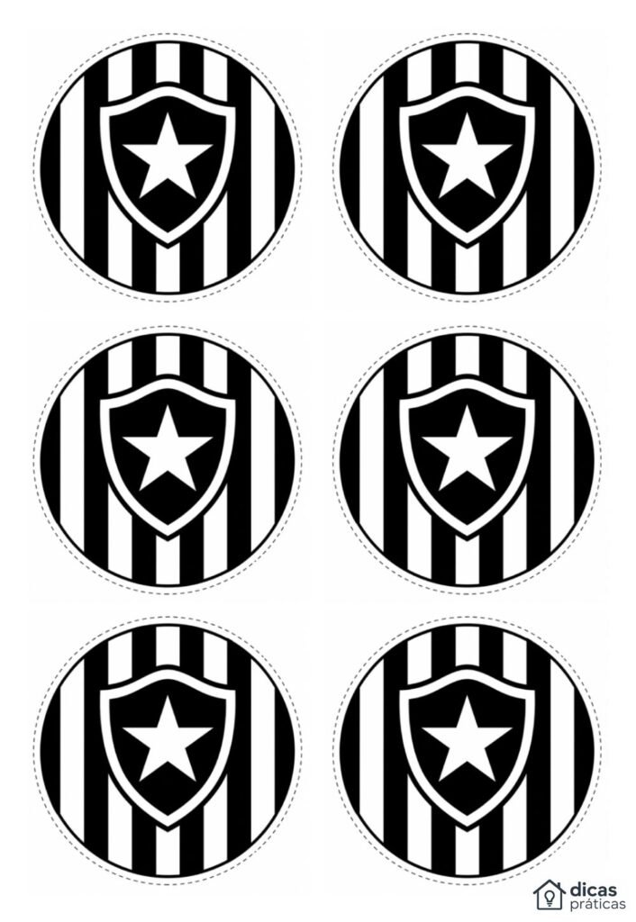 Topos de Cupcake do Botafogo para Imprimir