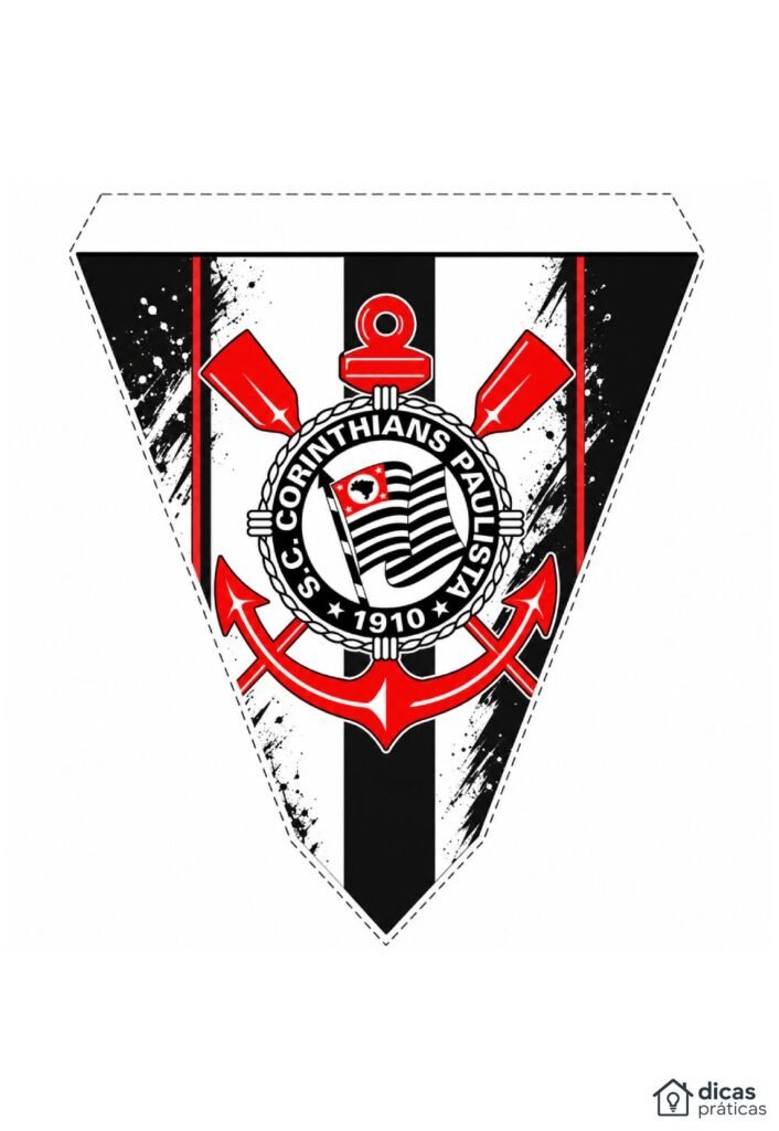 Bandeirinha do Corinthians para Imprimir