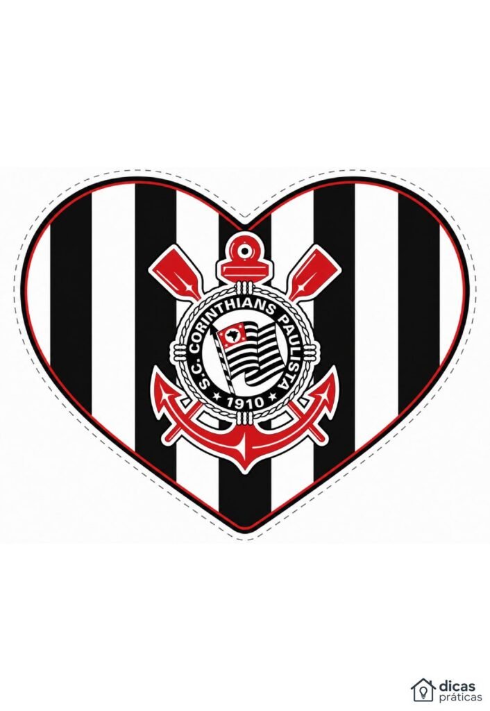 Coração do Corinthians para Imprimir