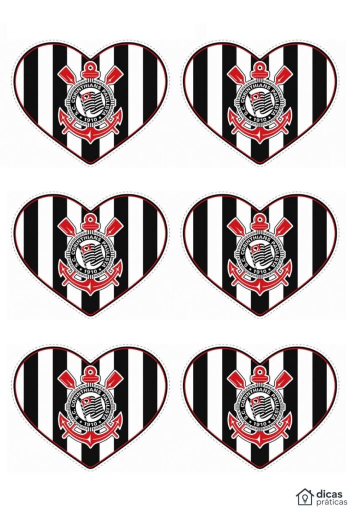 Corações do Corinthians para Imprimir