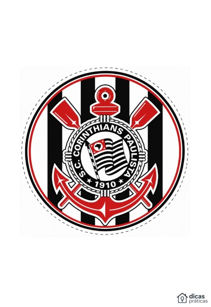 Topo de Bolo do Corinthians para Imprimir