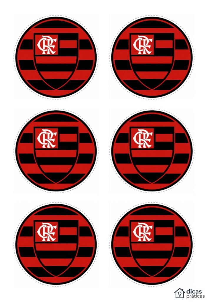 Topos de Cupcake do Flamengo - Moldes para Kit Festa