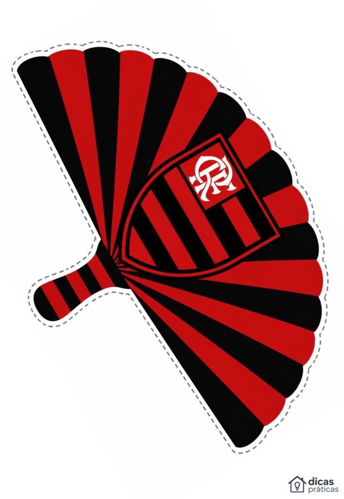 Leque do Flamengo - Molde para Kit Festa