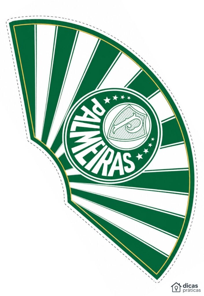 Leque com Escudo do Palmeiras para Imprimir