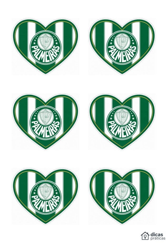 Corações com Escudo do Palmeiras