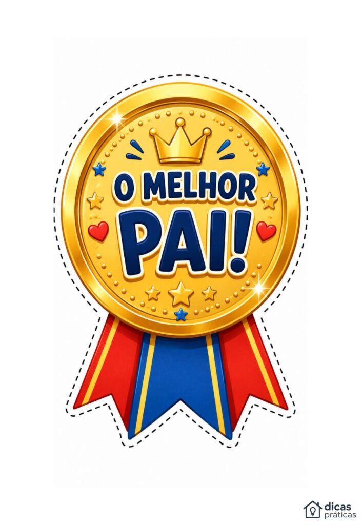Molde de Medalha de Melhor Pai para Imprimir