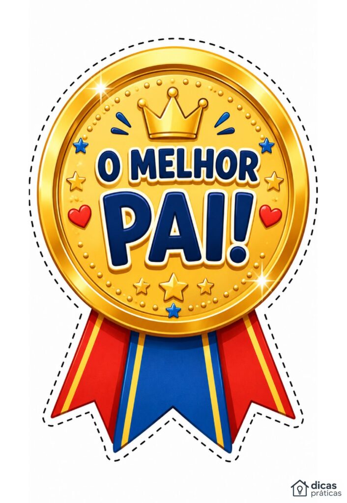 Medalha de Melhor Pai para Imprimir