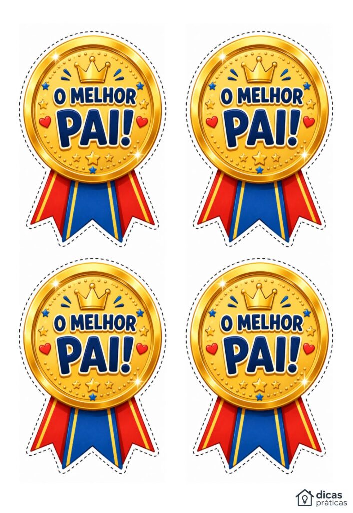 Moldes de Medalhas de Melhor Pai para Imprimir