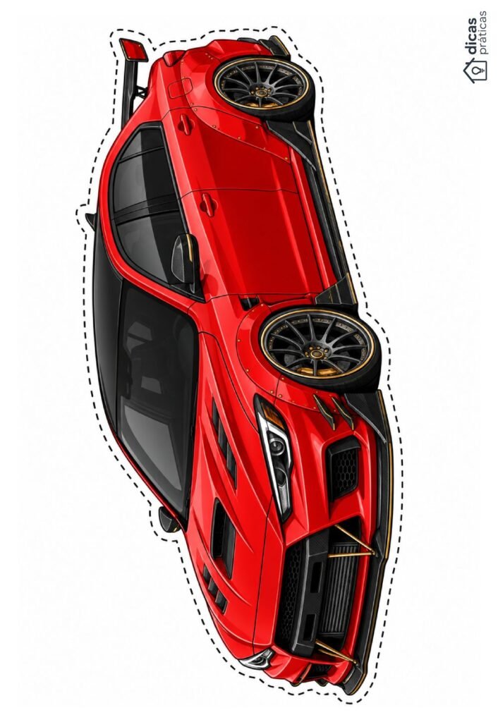 Carro Tunado Grande para Imprimir