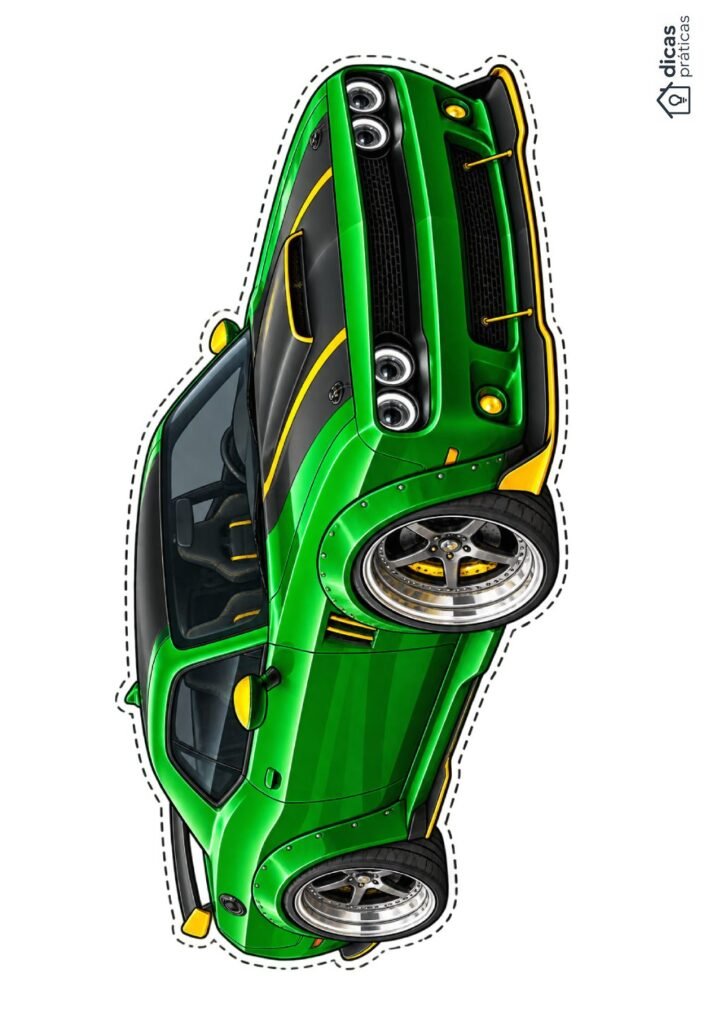 Molde para Imprimir de Carro Tunado