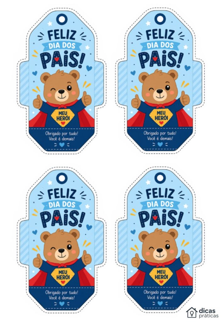 Moldes de Tag e Lembrancinha de Dia dos Pais