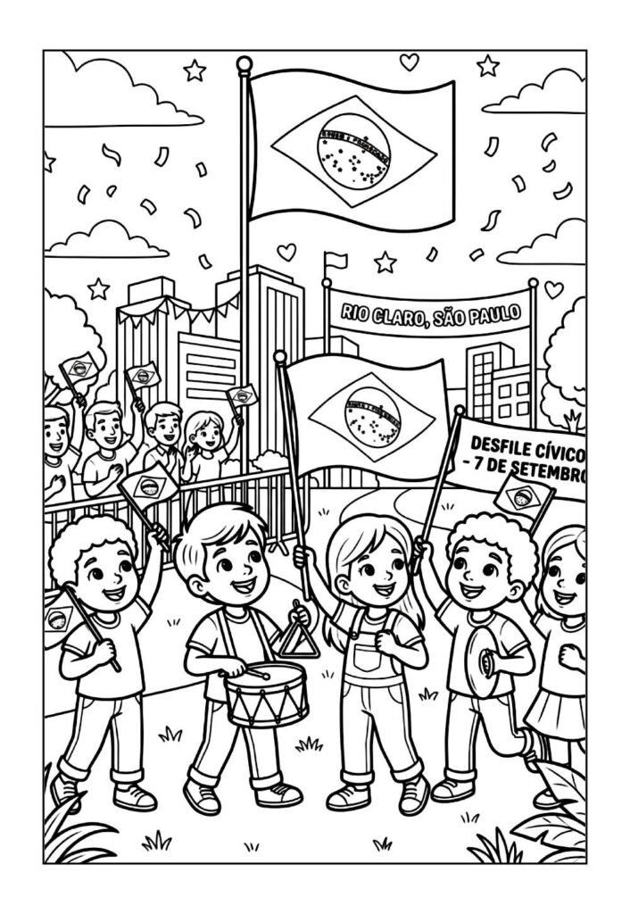 Desenho de 7 de Setembro para colorir