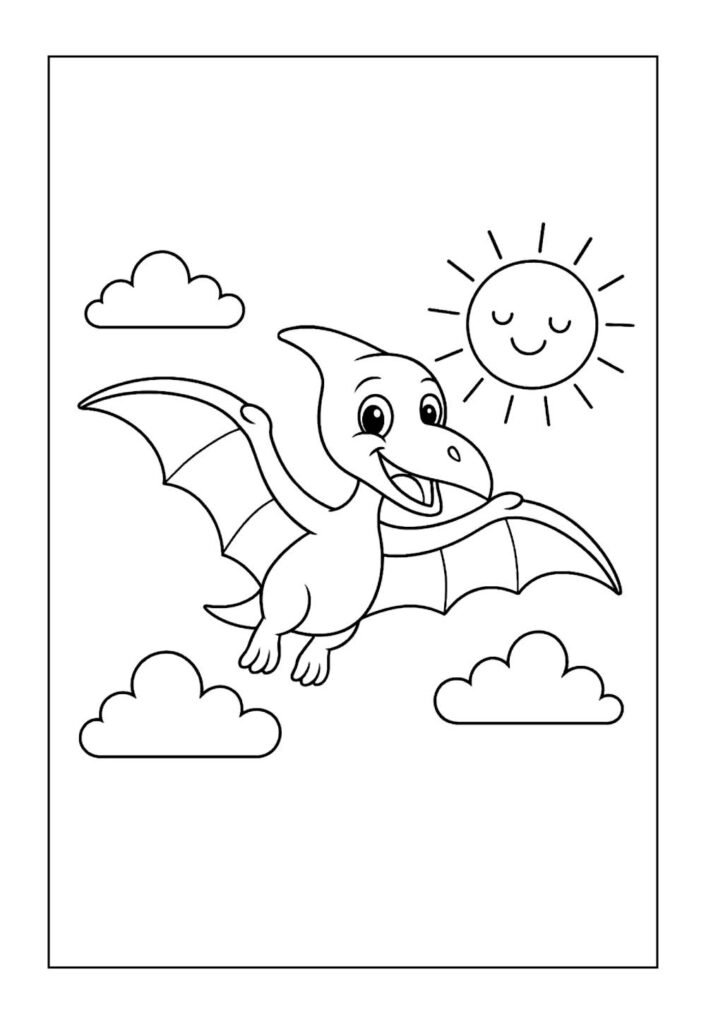 Desenho de Pterodáctilo para imprimir