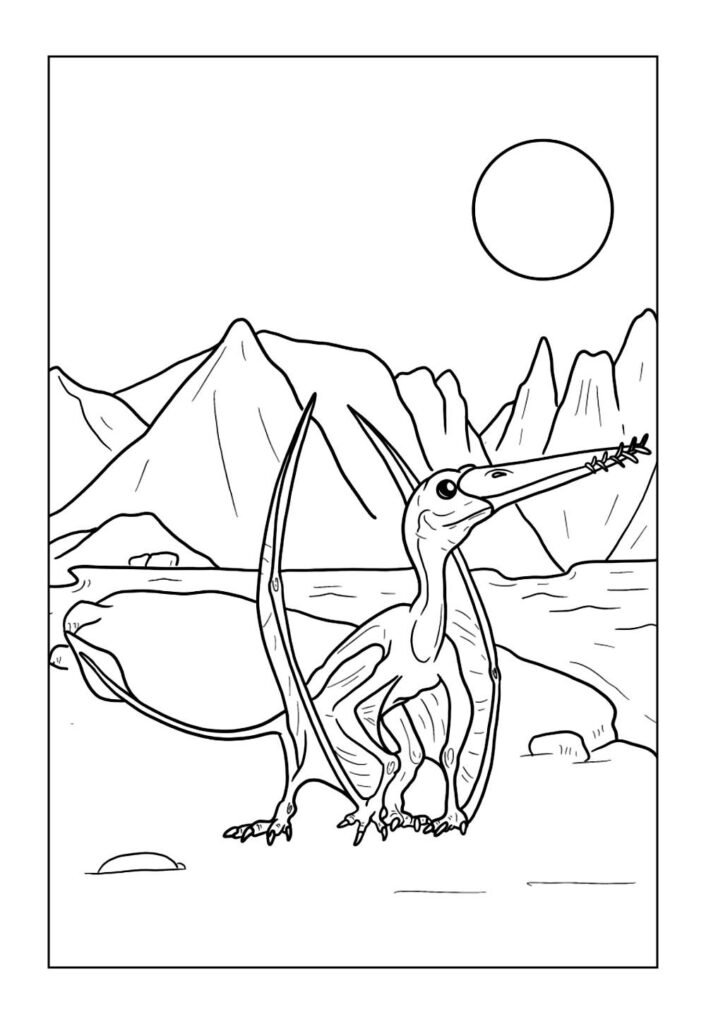 Desenho para Colorir de Pterodáctilo