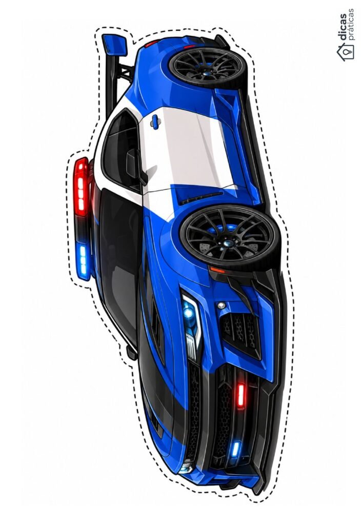 Molde de Carro de Polícia para Imprimir