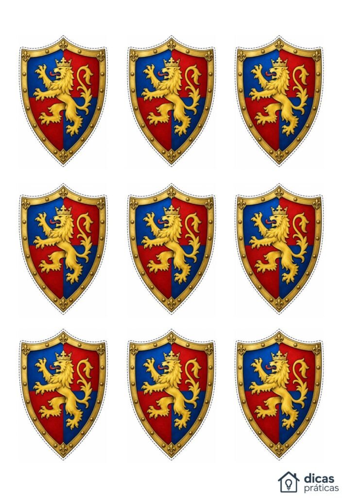 Moldes de Escudos Pequenos para Imprimir
