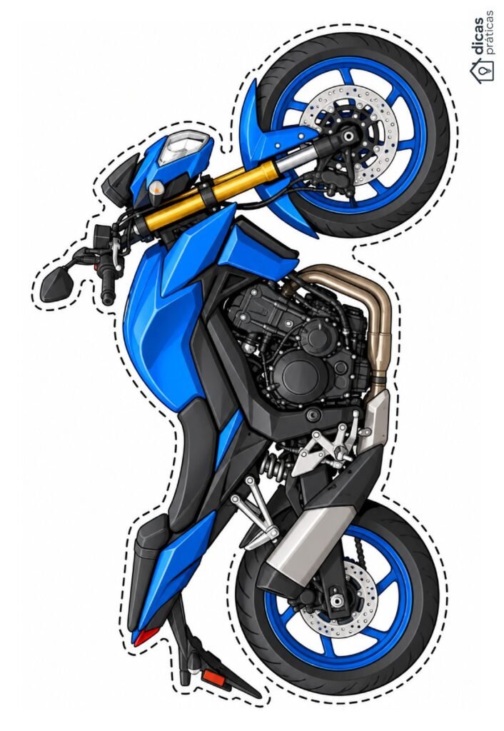 Molde de Moto para Imprimir Grande
